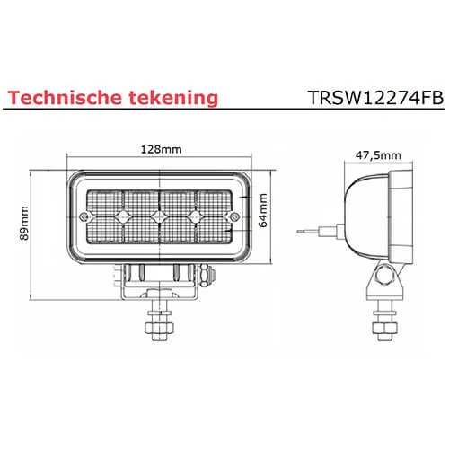 LED werklamp 1136 lumen 9-36v - Afbeelding 11